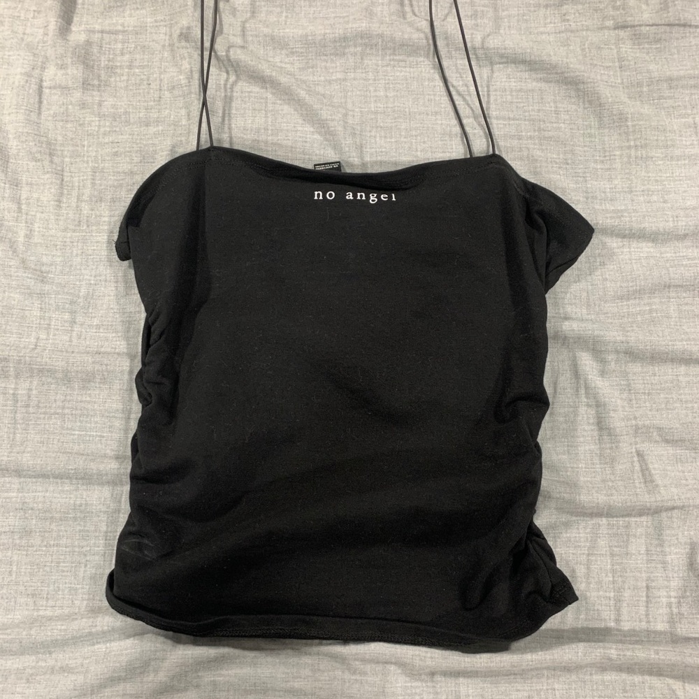 FOREVER21 “no angel” scrunched crop top